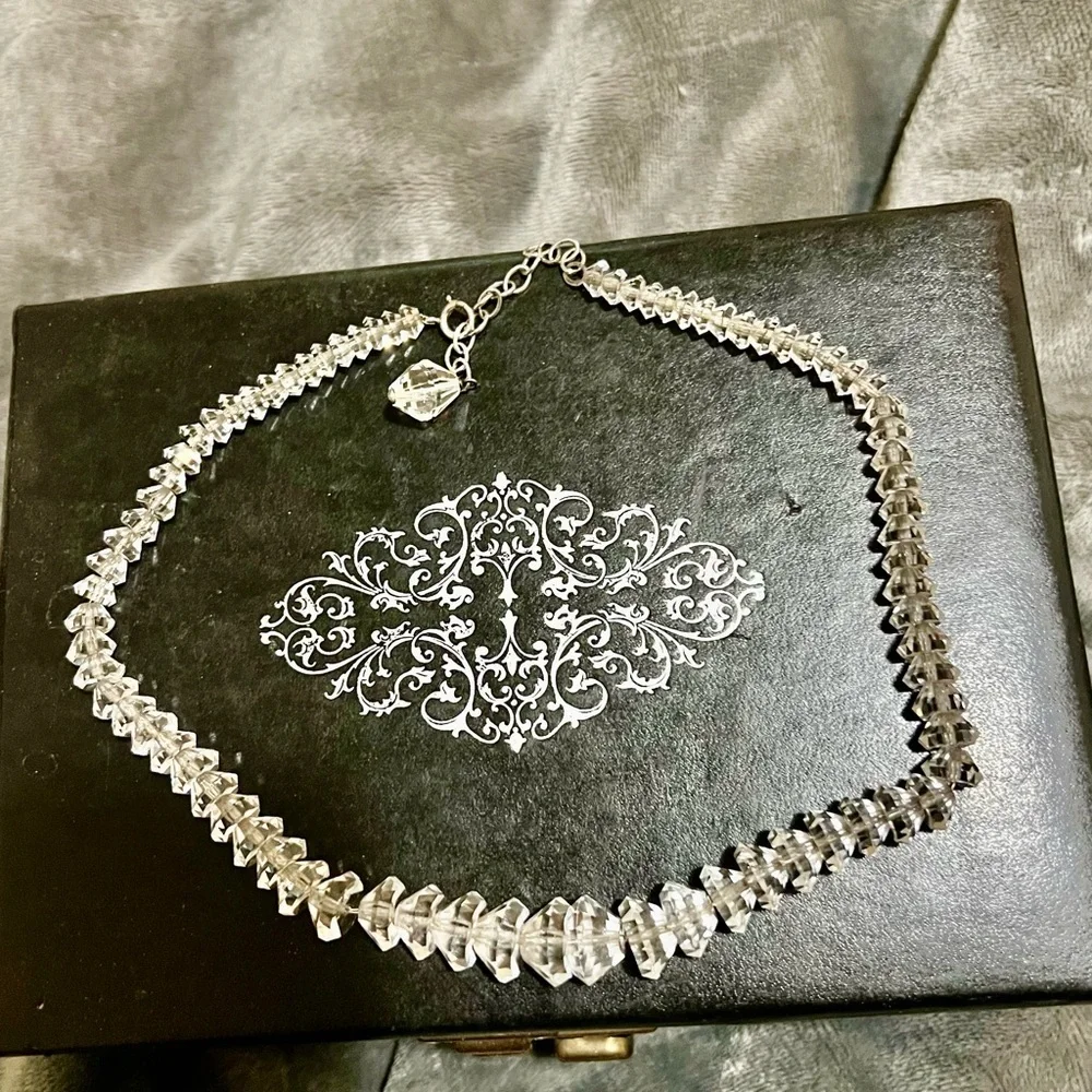 Rock Crystal Necklace with matching earrings Antique - Picture 3 of 14